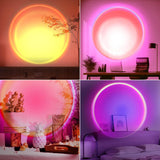 Sunset Lamp Light Projector - 24-Key Remote, Multicolor RGB LED, USB Night Light for Kids, Home, Bedroom