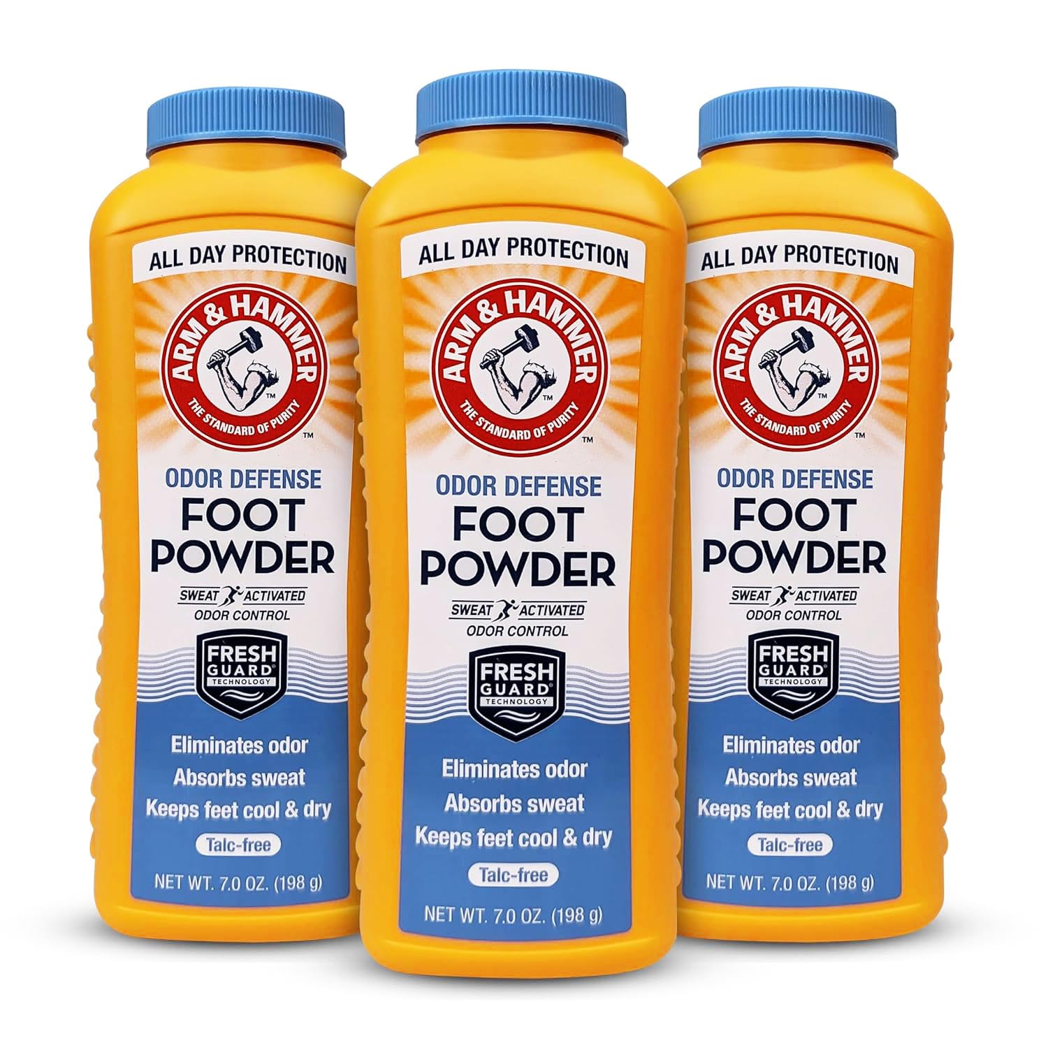 Arm & Hammer Talc-Free Foot & Shoe Powder - Odor & Moisture Control (7oz, 3 Pack)