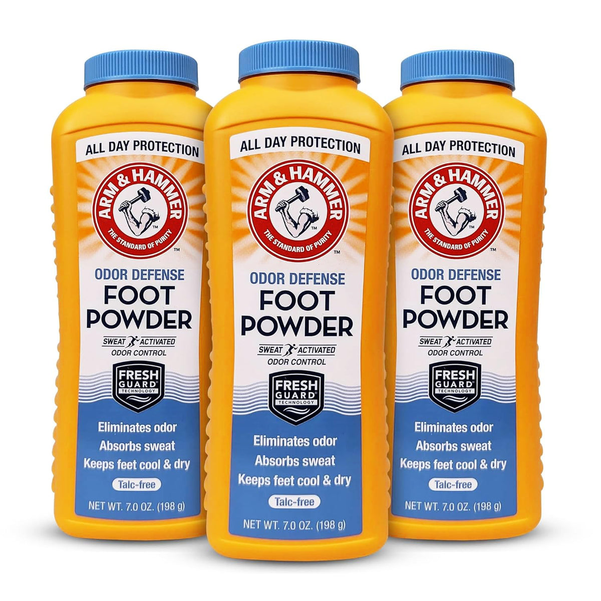 Arm & Hammer Talc-Free Foot & Shoe Powder - Odor & Moisture Control (7oz, 3 Pack)