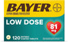 Bayer Aspirin 81mg Low Dose - Pain Relief, Fever, Heart (200 Tabs)