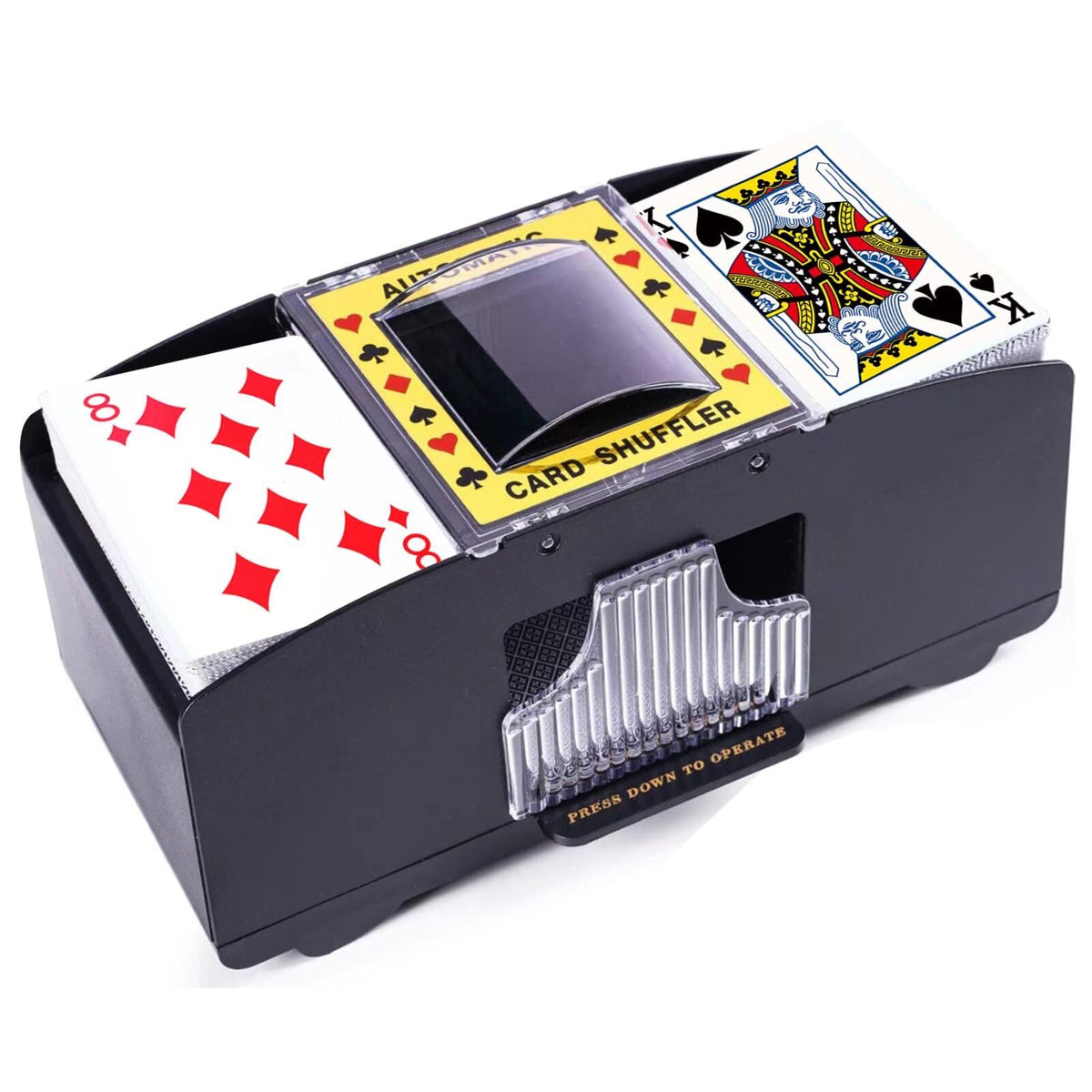 Automatic Card Shuffler – Battery Operated Electric Casino Card Dealer Machine for UNO, Blackjack, Texas Hold'em