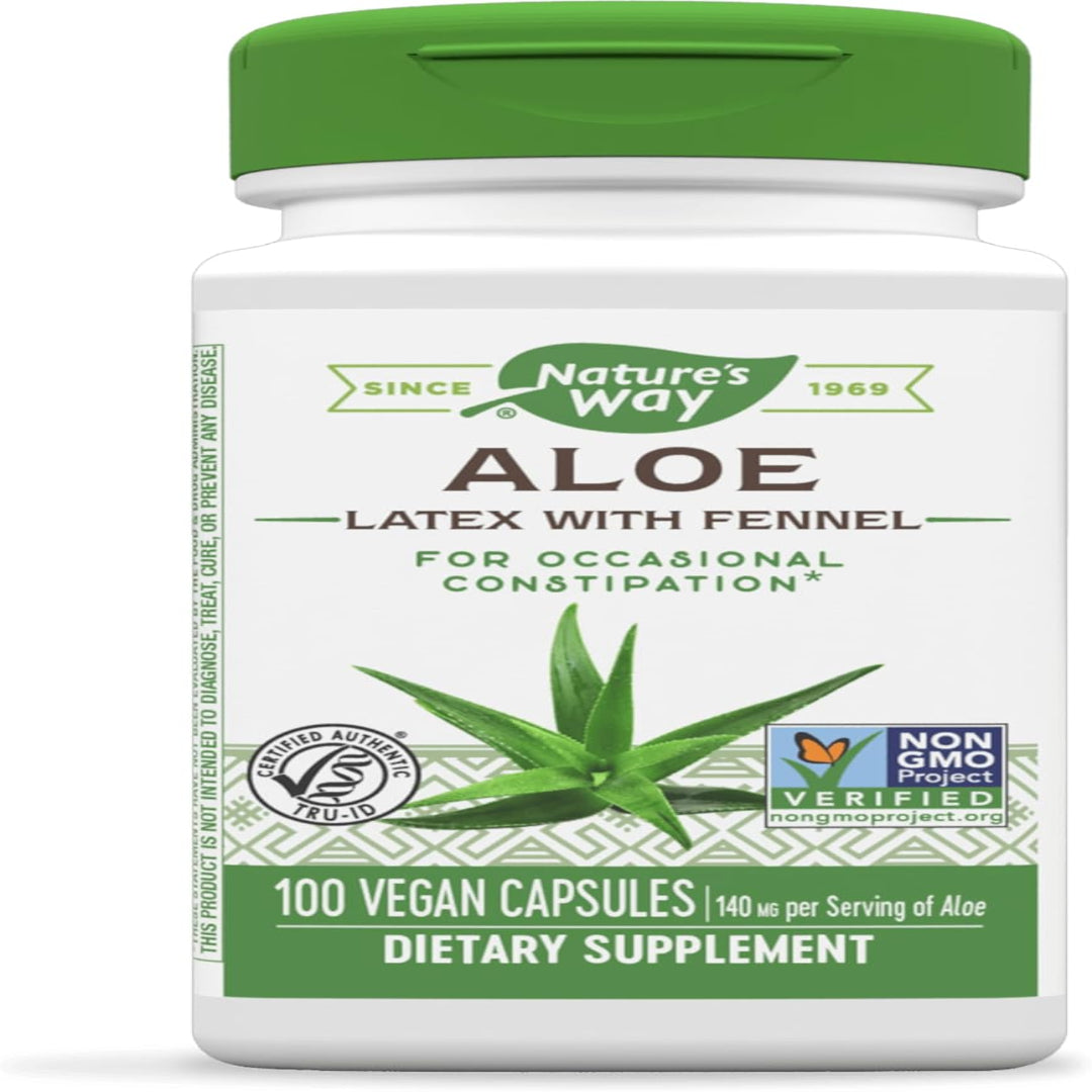 Nature's Way, Aloe, Latex With Fennel, 140 mg, 100 Vegetarian Capsules