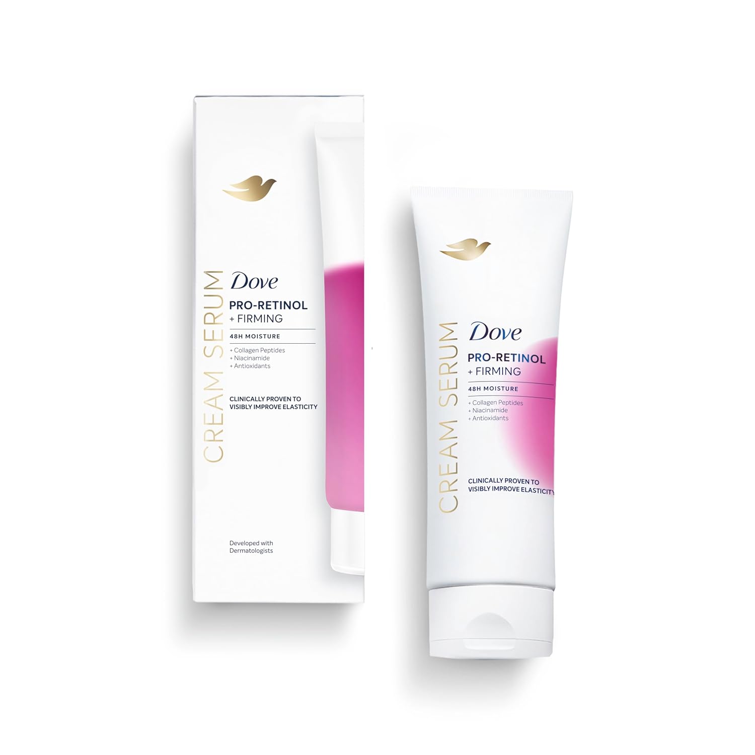 Dove pro-retinol body cream serum for skin elasticity and firmness