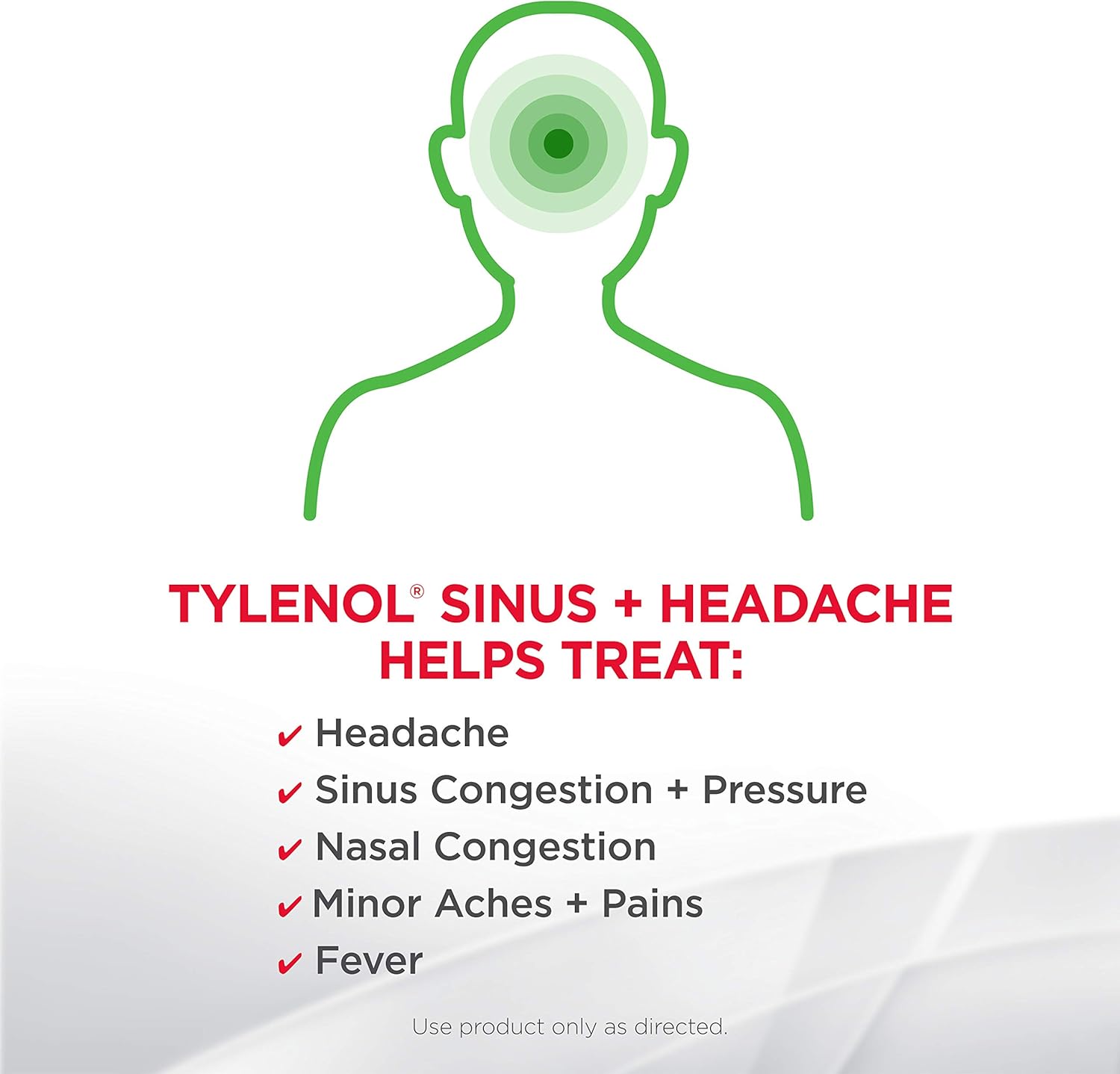 GenericName_ مُسكن ألم ومرطب لل sinus من تيلينول، 24 حبة، لا يسبب النعاس.