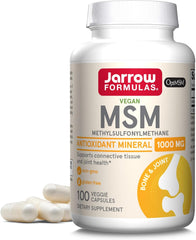 كبسولات MSM من Jarrow Formulas، 1000 مجم، ميثيل سلفونيل ميثان، لدعم صحة المفاصل، 100 كبسولة، ما يصل إلى 100 وجبة 