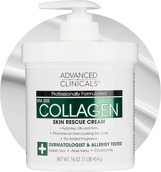 Advanced Clinicals Collagen Skin Rescue Lotion: Intense Hydration & Firming