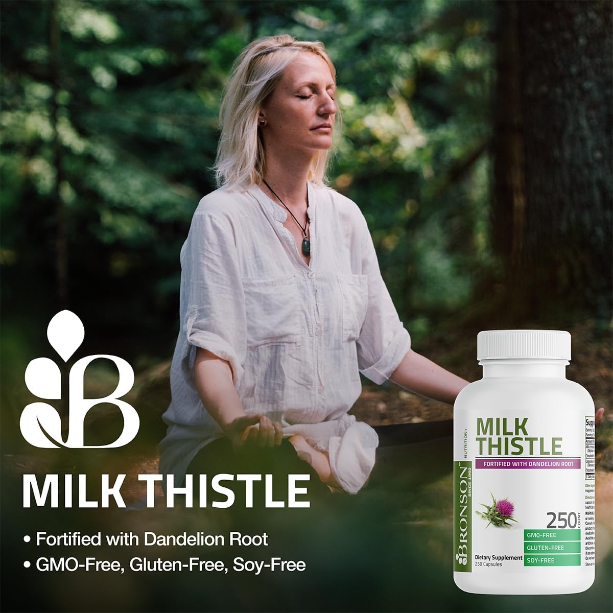 Bronson milk thistle supplement with silimarina and dandelion root for liver support