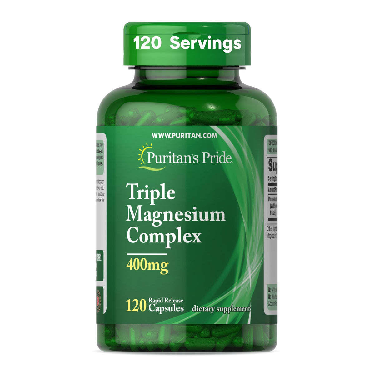 Puritan's Pride Triple Magnesium Complex 400 MG - 120 Capsules
