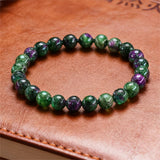 Ruby Zoisite Beaded Stretch Bracelet for Women - Vitality & Creativity Crystal Jewelry
