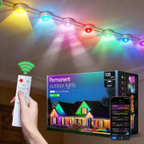 150ft Permanent Outdoor RGB LED Eaves String Lights - Waterproof Smart Rainbow Lighting