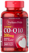 Puritans Pride Q Sorb CoQ10 200 Mg Softgels - Antioxidant Support 240 Count