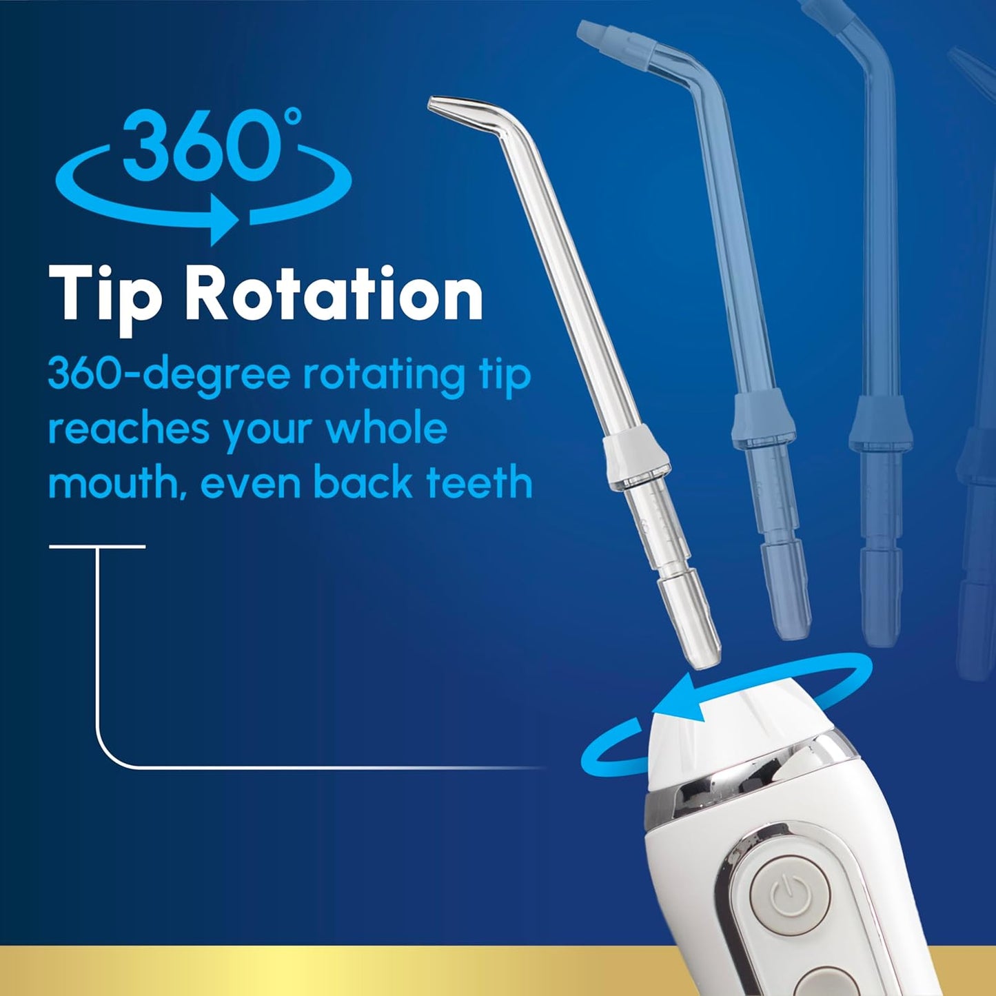 Waterpik Cordless Advanced Water Flosser For Teeth, Gums, Braces, Dental Care With Travel Bag and 4 Tips, ADA Accepted, Rechargeable, Portable, and Waterproof, White WP-559