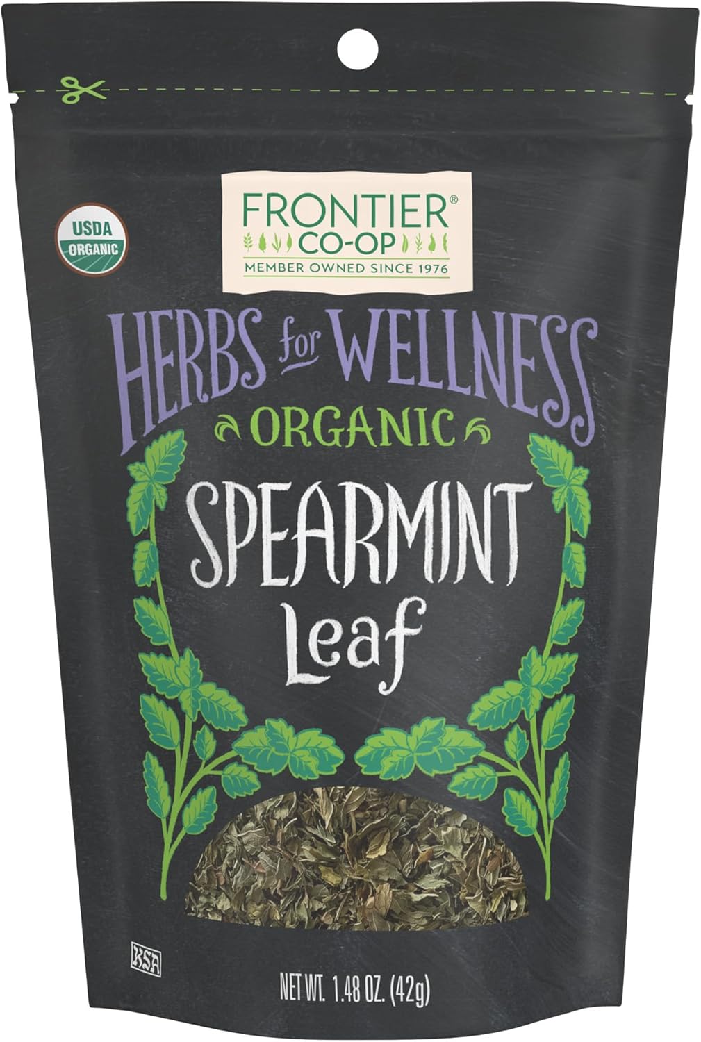 Organic Cut & Sifted Spearmint Leaf - Frontier Co-op, 1.48oz Fresh Herbal Essential