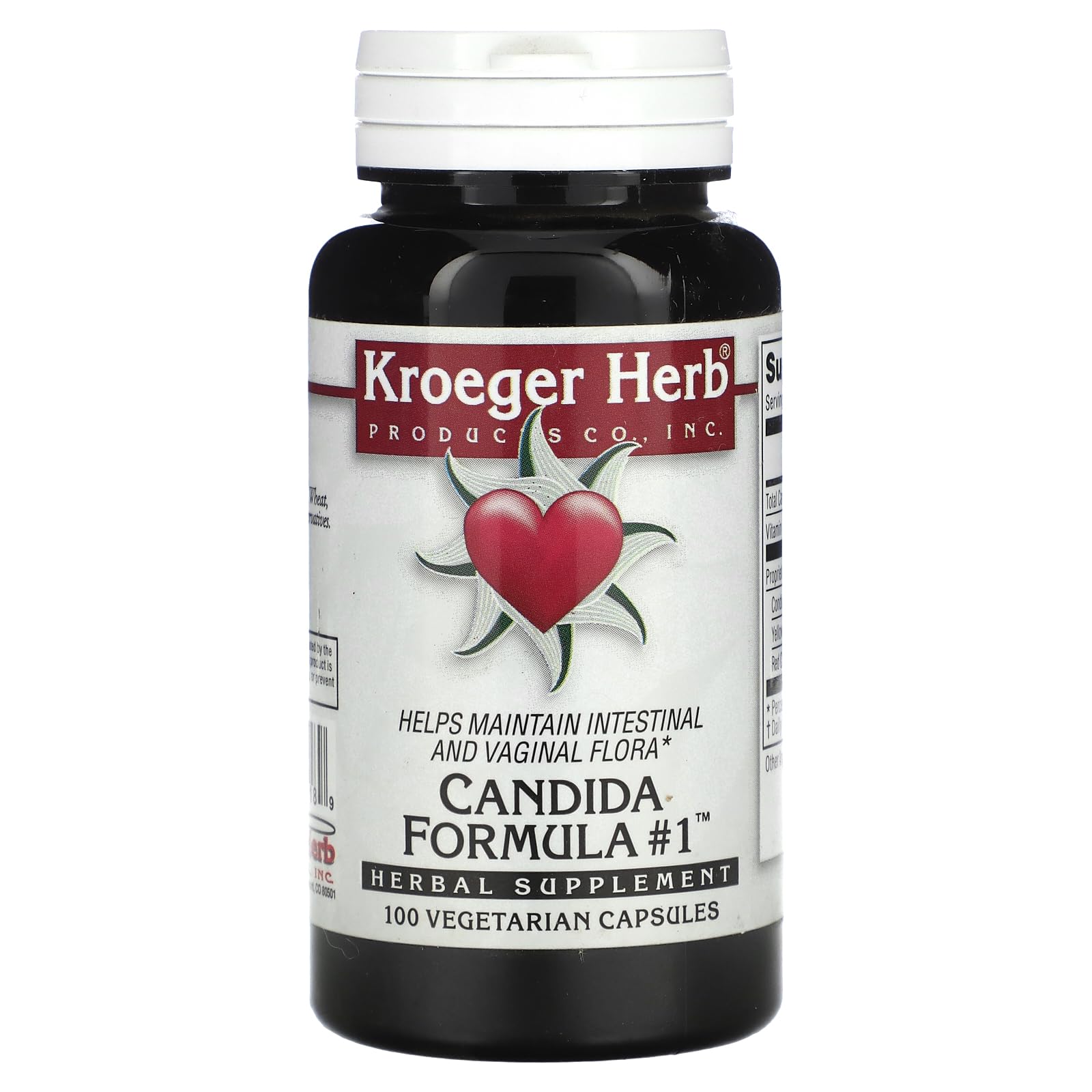 Kroeger Herb Candida Formula Capsules - 100 Count for Yeast Balance
