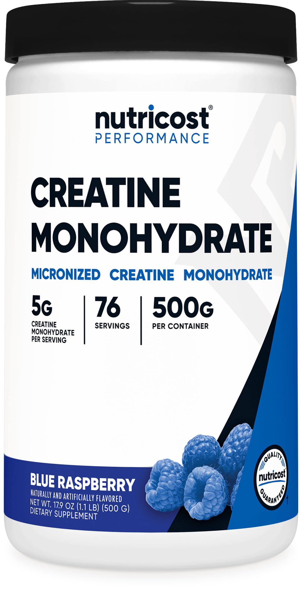 Nutricost Creatine Monohydrate Powder - Blue Raspberry, 500g for Enhanced Performance
