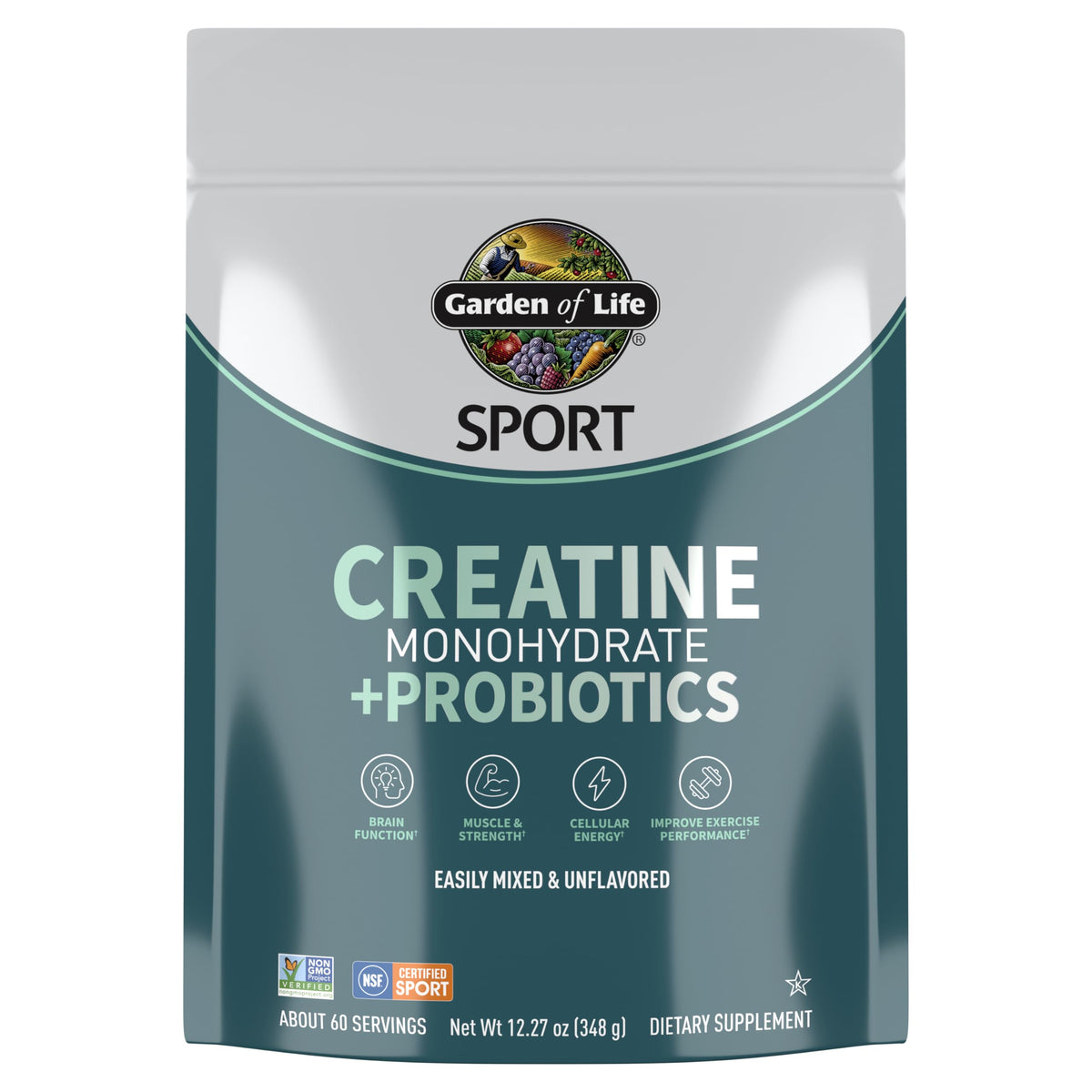 Garden of Life Creatine Monohydrate Powder with Probiotics (60 Servings)