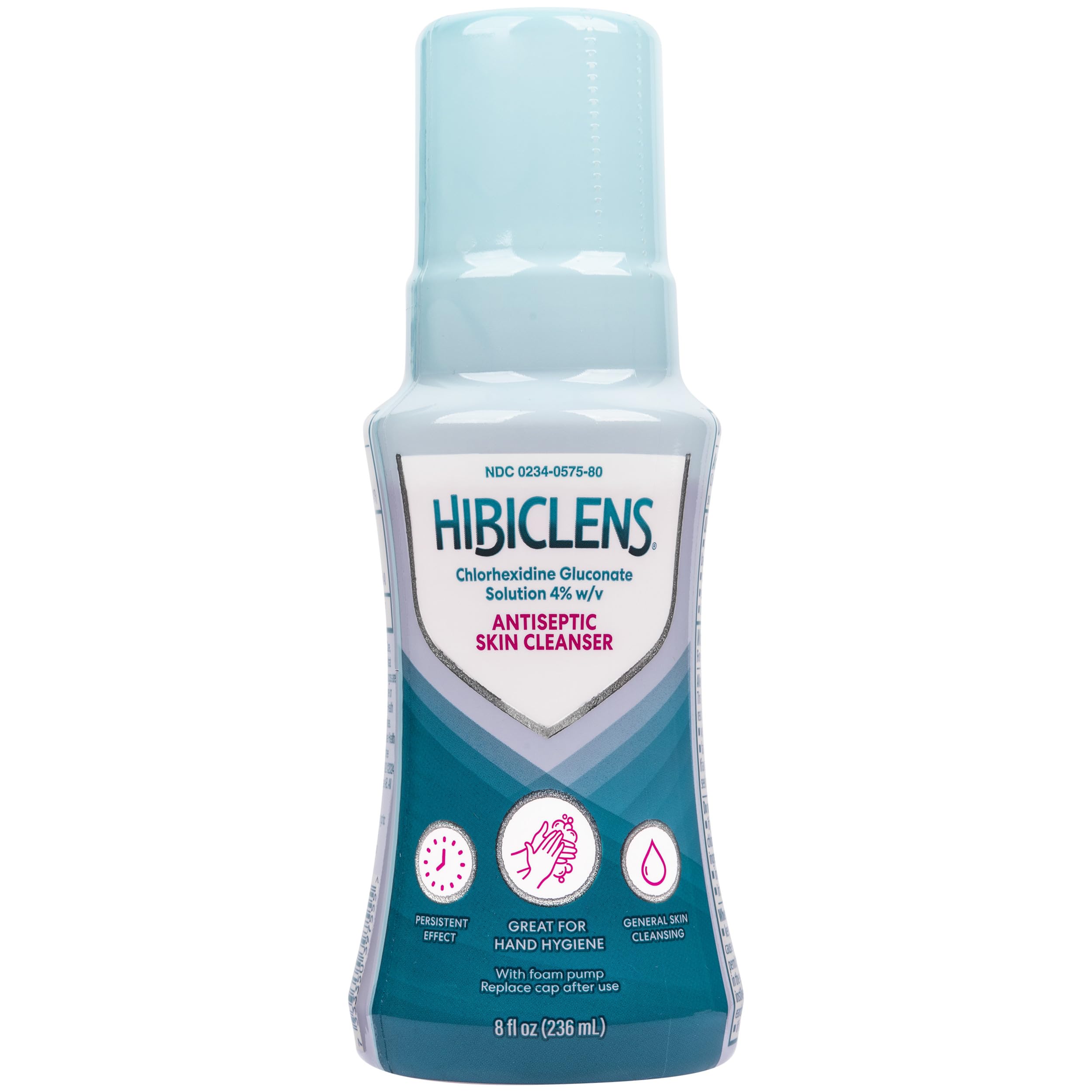 Hibiclens Antimicrobial Skin Cleanser - 8 oz with Foaming Pump - 4% CHG - Hospital-Grade Protection