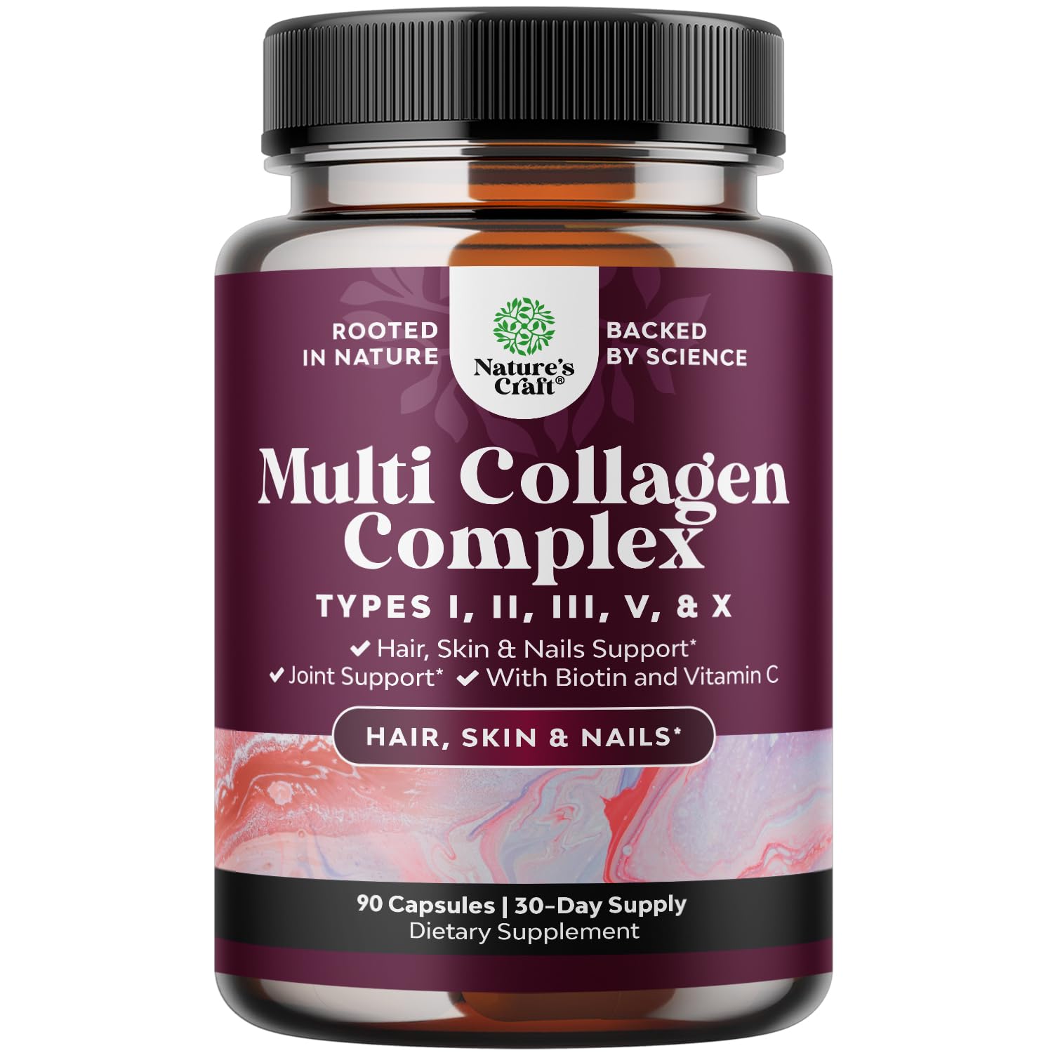 Advanced Multi Collagen Complex (Types I, II, III, V, X) with Biotin & BioPerine