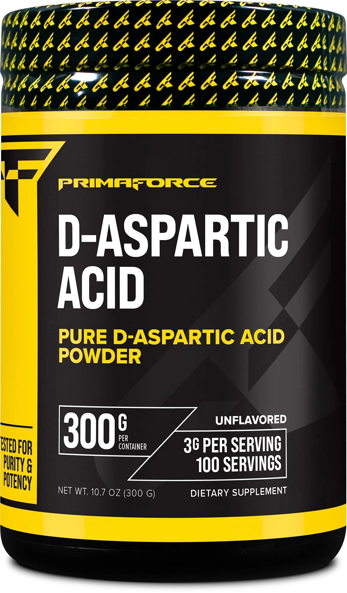 Primaforce D-Aspartic Acid 300g Powder - Unflavored Vegetarian Non-GMO Testosterone Support 100 Servings