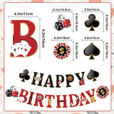 Casino Happy Birthday Banner - Poker Theme Party Decor for Las Vegas Nights