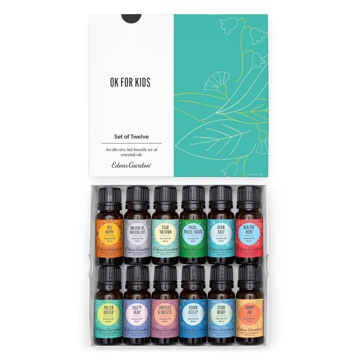 Edens Garden Kid Safe Essential Oil 12-Pack Synergy Blend Set | Aromatherapy Starter Kit
