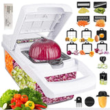22-in-1 Multi-Functional Vegetable Chopper & Mandoline Slicer with Container