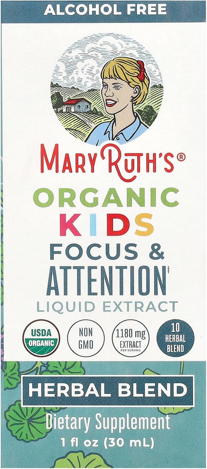 قطرات MaryRuth Organics الداعمة لتركيز وانتباه الأطفال