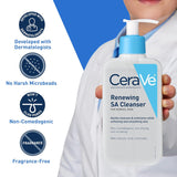 CeraVe SA Cleanser Salicylic Acid Cleanser with Hyaluronic Acid, Niacinamide & Ceramides BHA Exfoliant for Face Fragrance Free Non-Comedogenic 8 Ounce