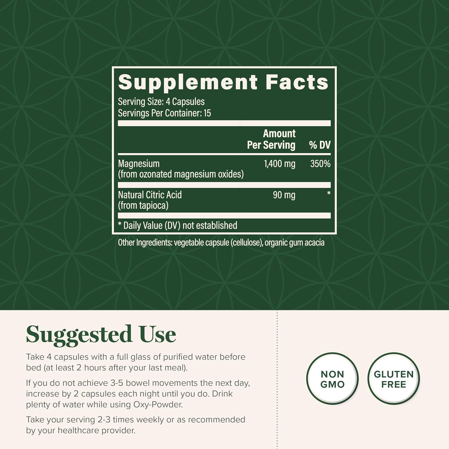 Global Healing Oxy-Powder colon cleanse: Magnesium oxide colon cleanser and detox for weight loss.
