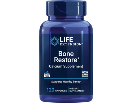 Life Extension Bone Restore – Helps Maintain Healthy Bone Density - Calcium, Vitamin D3, Magnesium, Zinc, Boron and Other Bone-Healthy Minerals - Non-GMO, Gluten-Free – 120 Capsules