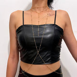 Chic Charm Golden Beads Multi-Layer Body Waist Chain for Women