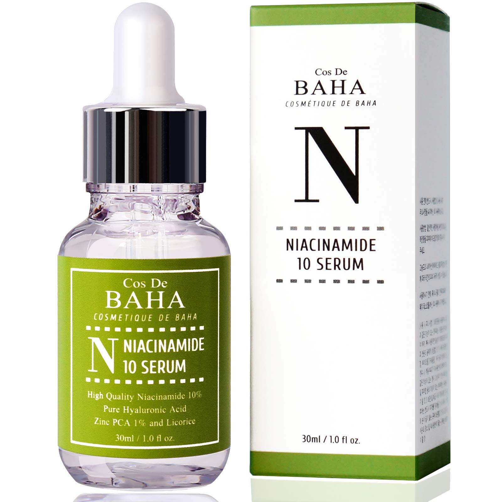 Cos De BAHA Niacinamide 10% + Zinc PCA 1% Face Serum - Pore & Acne Treatment 1 Fl Oz