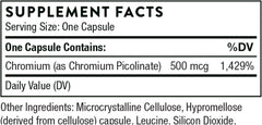 Thorne Chromium Picolinate - 500mcg Chromium - 60 Capsules