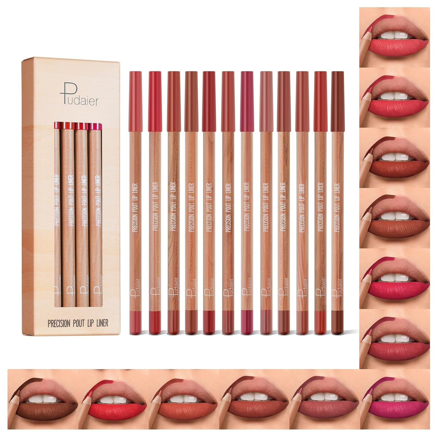 YelaJoy 12PCS Matte Lip Liner Set Waterproof High Pigmented Creamy Long Lasting Lip Makeup