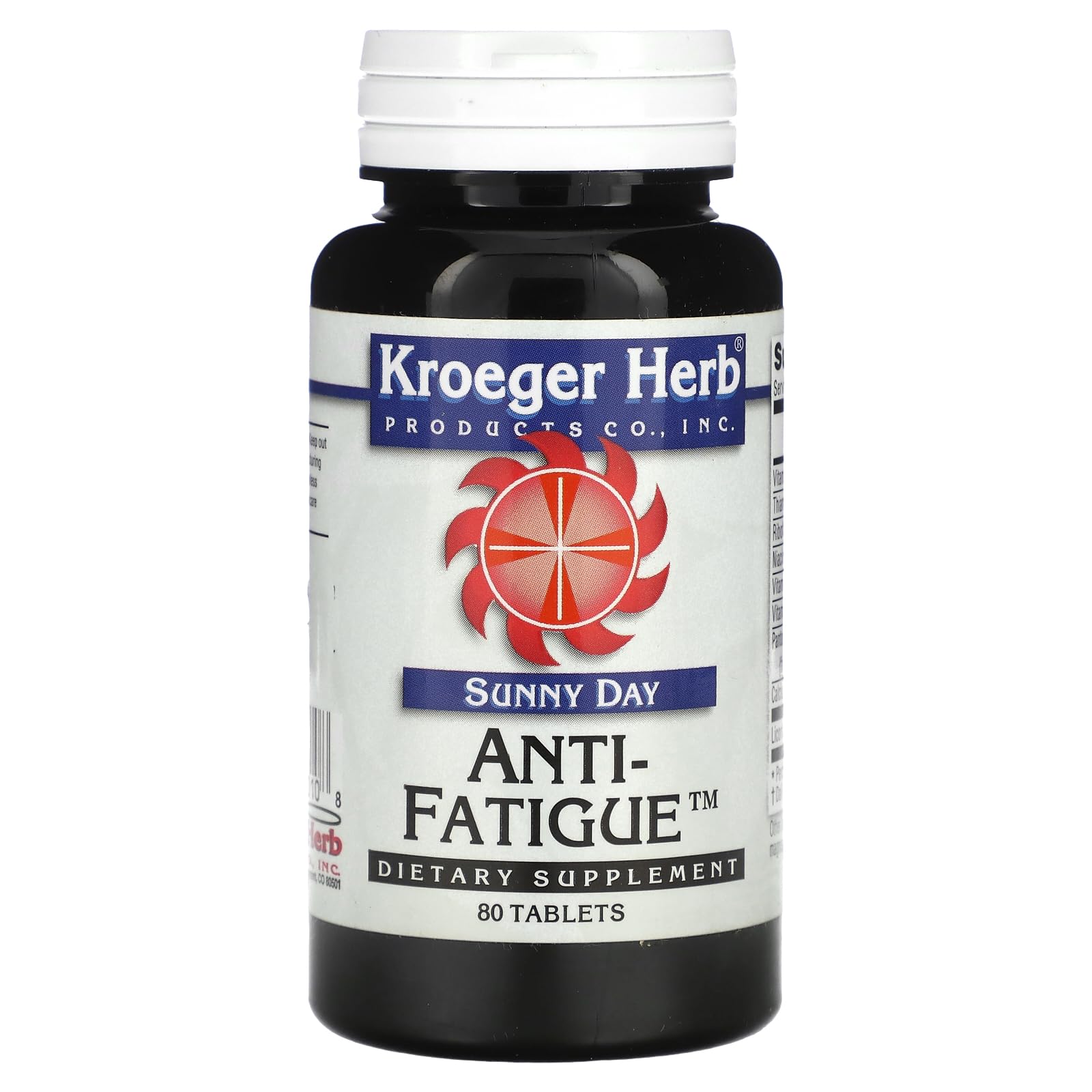 Kroeger Herb Co Sunny Day Anti-Fatigue Supplement - 80 Tablets
