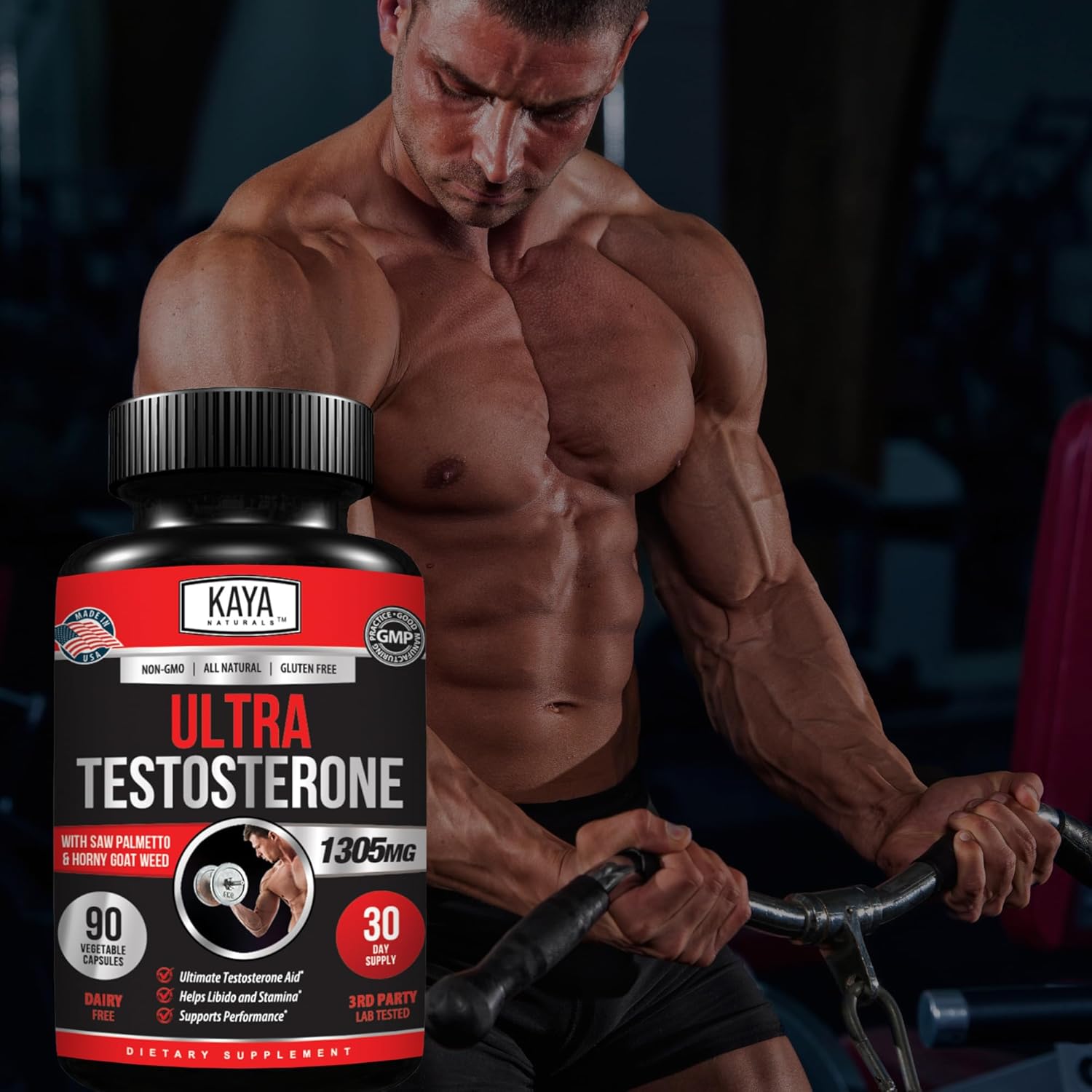 Kaya Naturals Ultra Testosterone، مع Tongkat Ali و Horny Goat Weed
