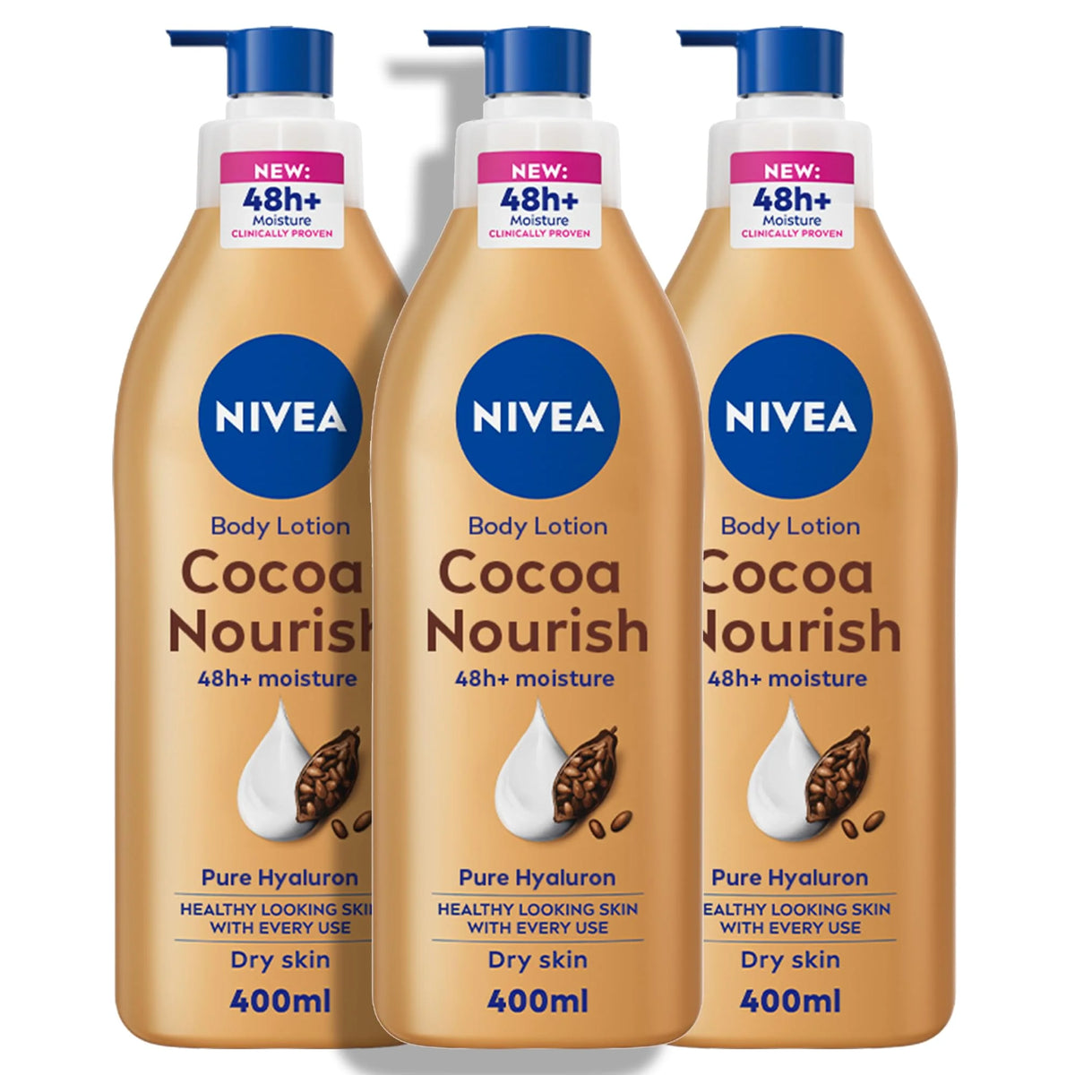 NIVEA Nourishing Body Lotion for Dry Skin with Cocoa Butter & Vitamin E 3x400ml
