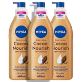 NIVEA Nourishing Body Lotion for Dry Skin with Cocoa Butter & Vitamin E 3x400ml