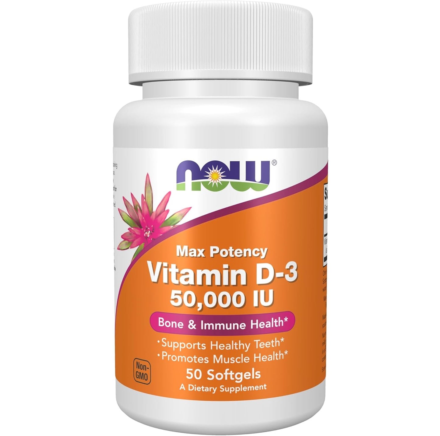 NOW Foods Supplements, Vitamin D-3 50,000 IU Softgels, 50 softgels