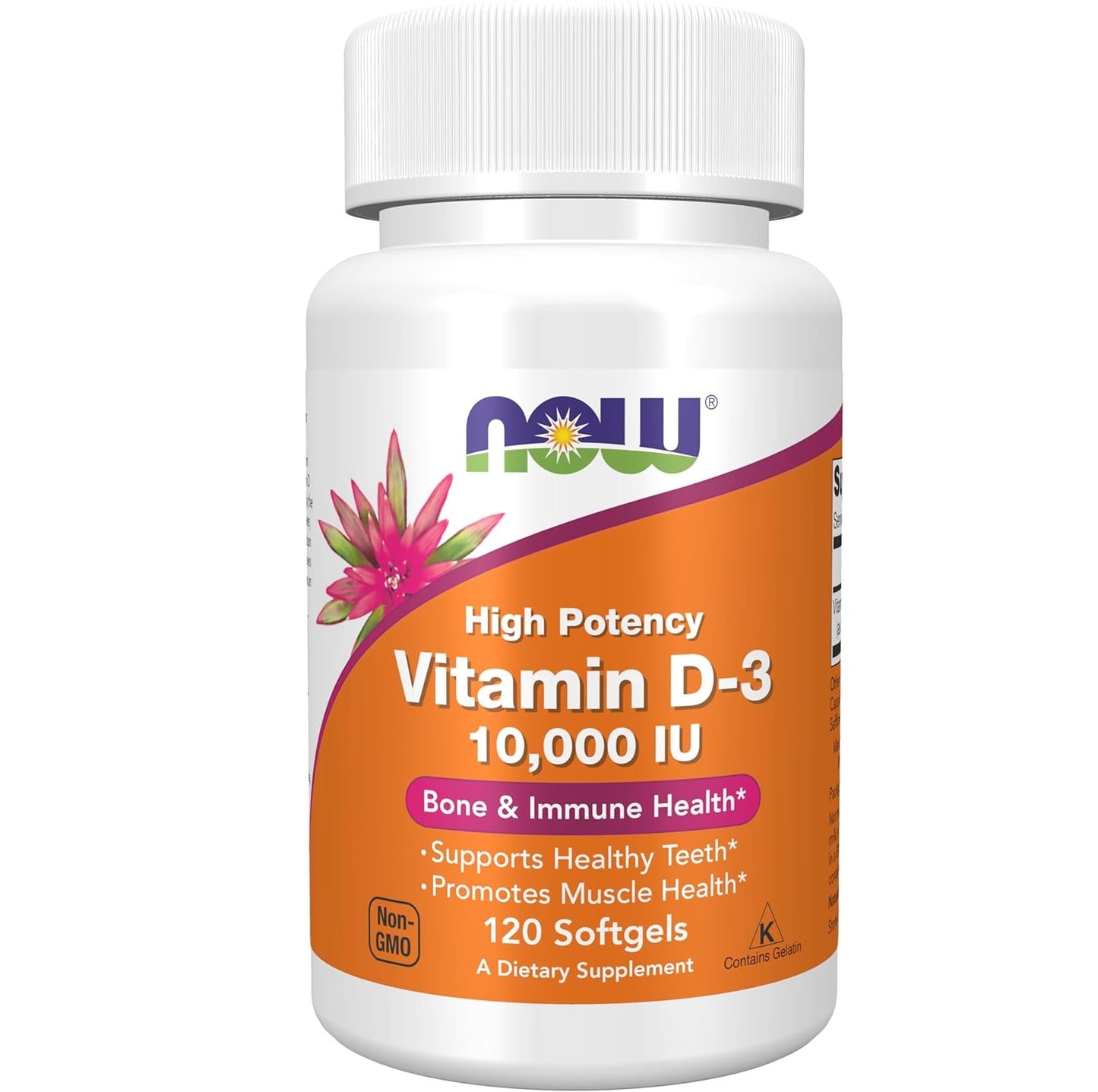 NOW Foods Supplements, Vitamin D-3 10,000 IU, Highest Potency, Structural Support*, 120 Softgels