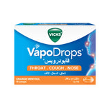 Vicks VapoDrops Cough, Nose & Throat Orange Menthol Lozenges - 16 Count
