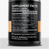 <think>
Okay, so I need to create an ALT text for this product image. The product is a supplement called 4-in-1 Turmeric and Garlic Supplements with Bioperine 2360 mg Turmeric Ginger Root Capsules with Garlic for Joint, Digestion & Immune Support (120 ct) from Herbiflix. The tags include 120 capsules, bioperine, digestion,