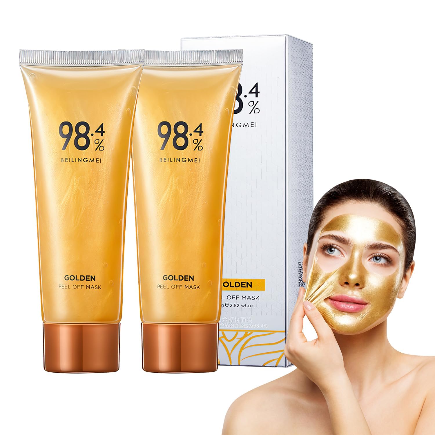 Azonee 2-Pack Gold Foil Peel-Off Anti-Aging Mask - 98.4% Pure Gold Formula