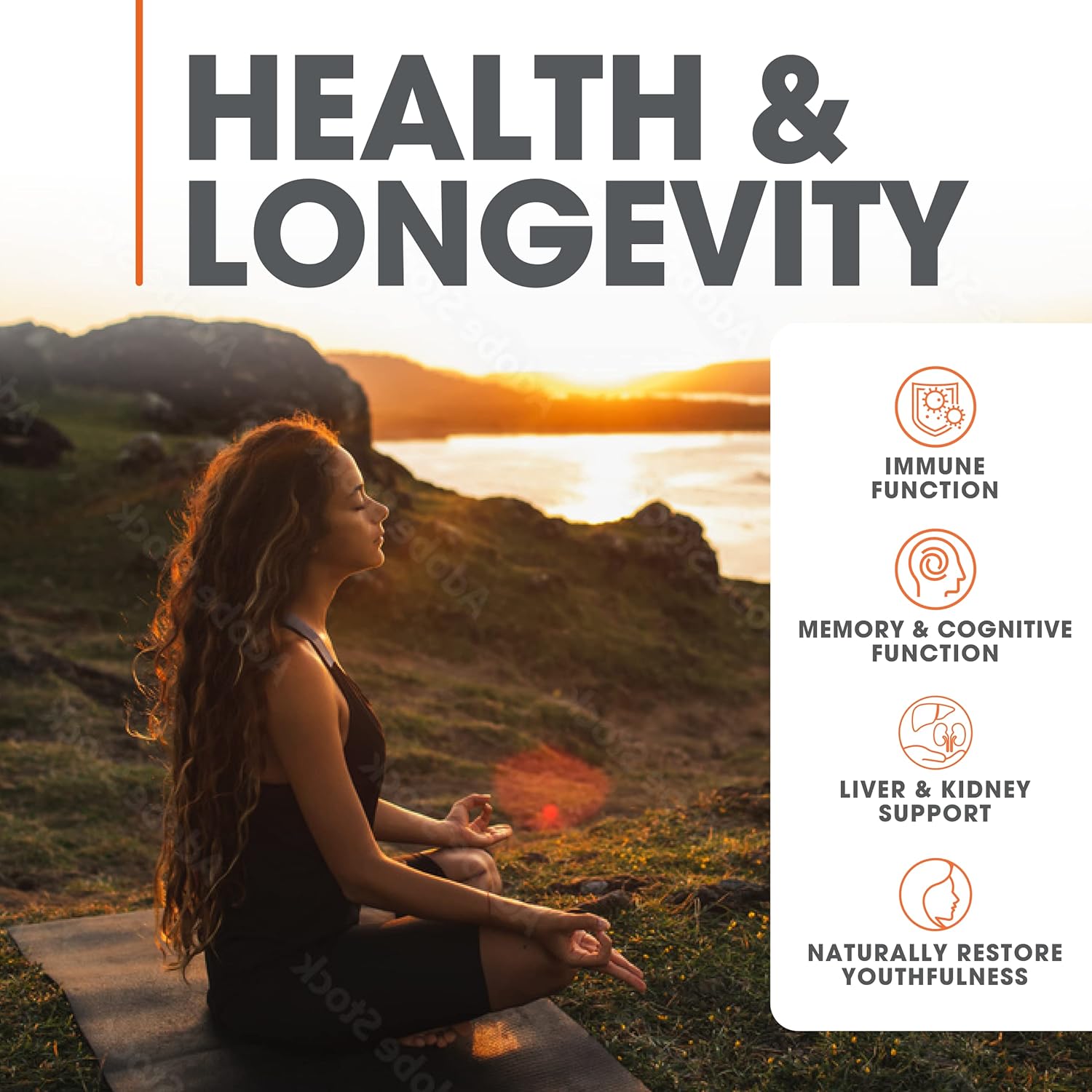 Genius Mushroom supplement: Lions Mane, Cordyceps, and Reishi for immune and brain health.
