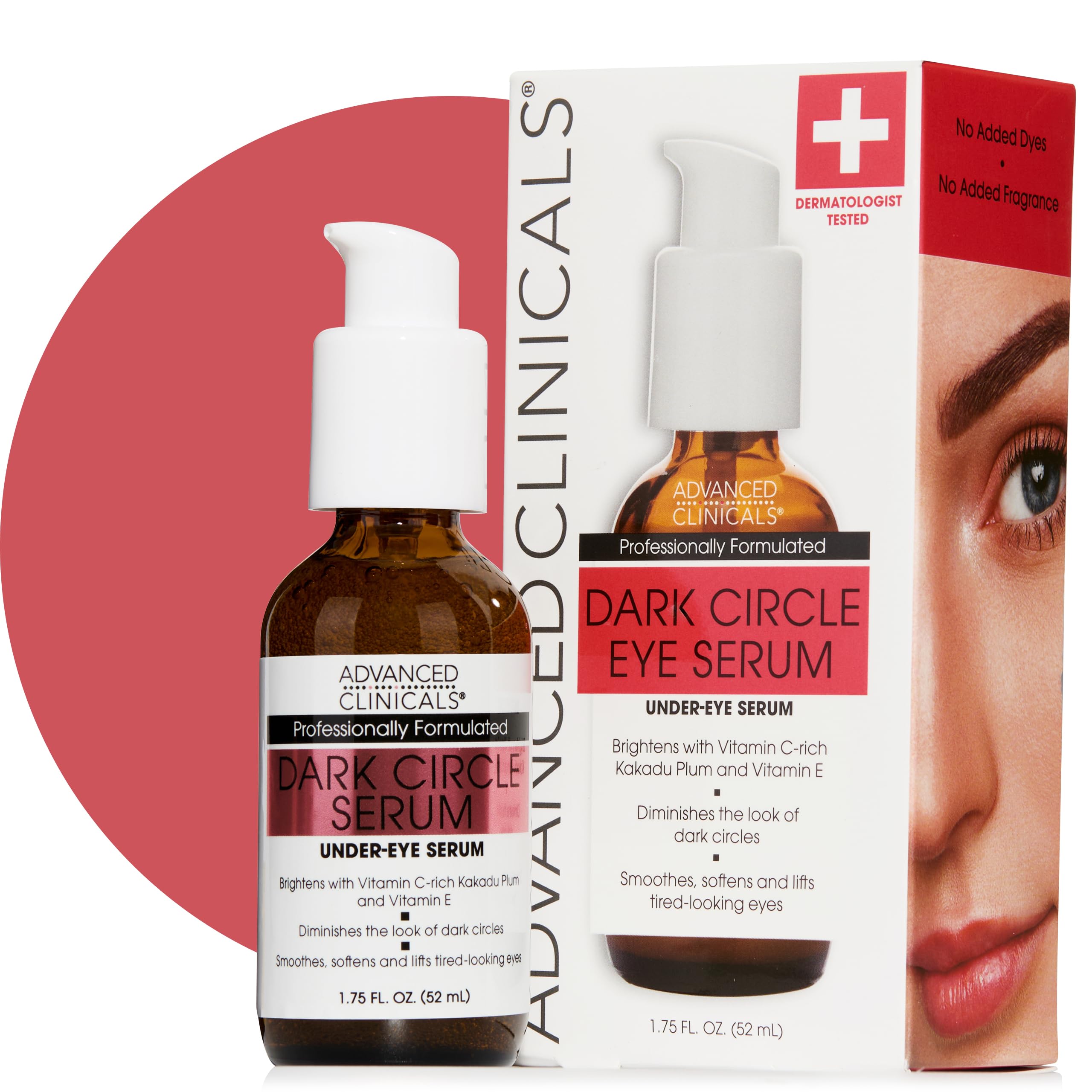 Advanced Clinicals Dark Circle Under Eye Serum - Anti-Aging Treatment for Puffy Eyes & Crows Feet (1.75 Fl Oz)