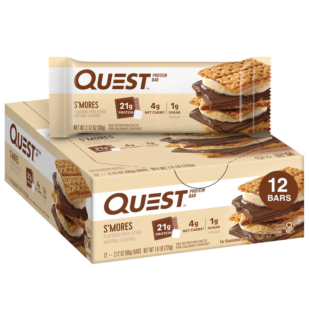 Quest Nutrition S'Mores Protein Bar - High Protein, Keto Friendly