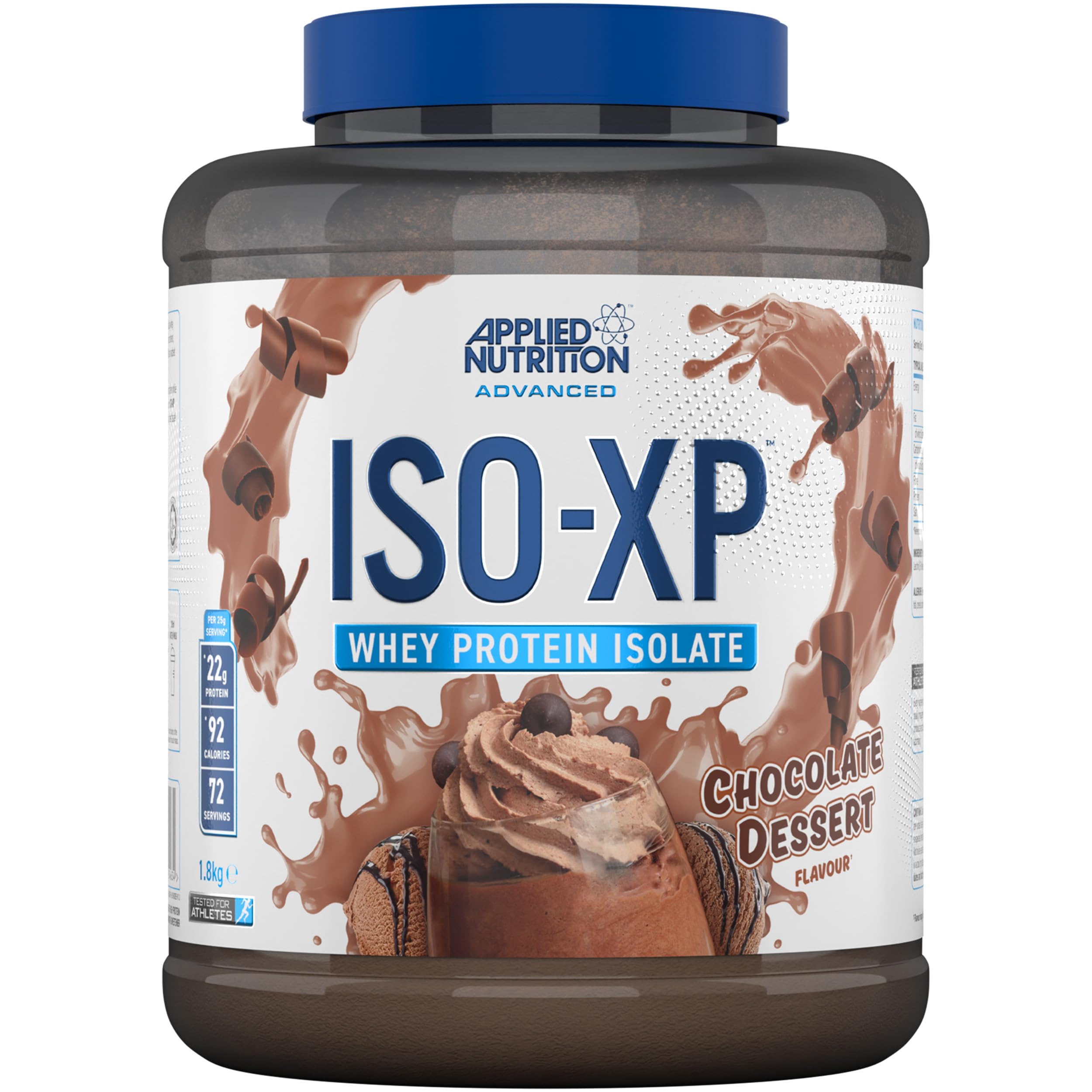 Applied Nutrition ISO XP Whey Isolate - Pure Whey Protein Isolate Powder with Glutamine and BCAAs - 1.8kg (72 Servings) Chocolate Dessert