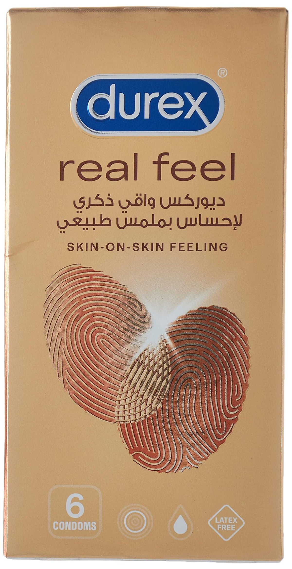 Durex Real Feel Condoms 6-Pack - Ultra-Thin for Natural Sensation & Intimate Comfort