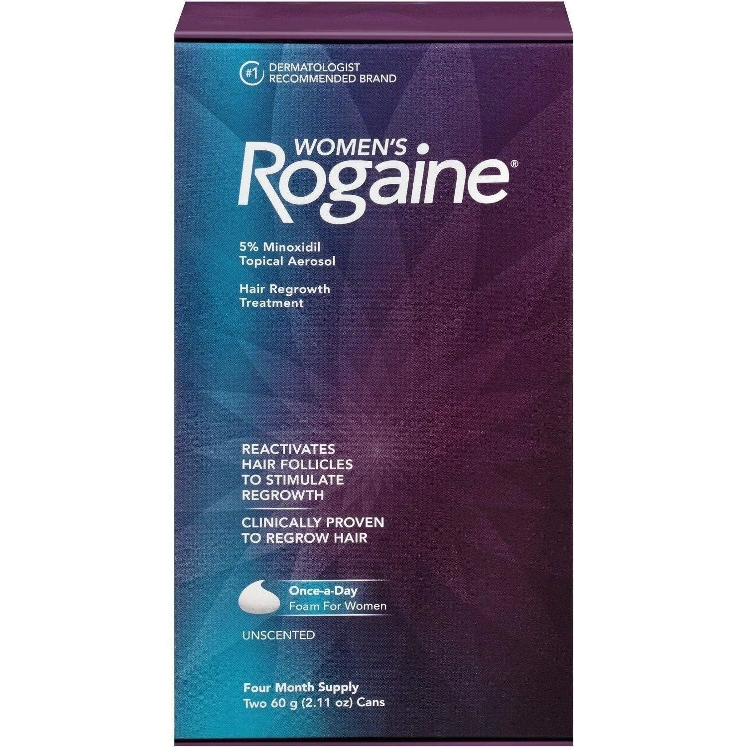 Rogaine Women’s Hair Regrowth Foam – 2-Pack (2% Minoxidil, 60g Each)