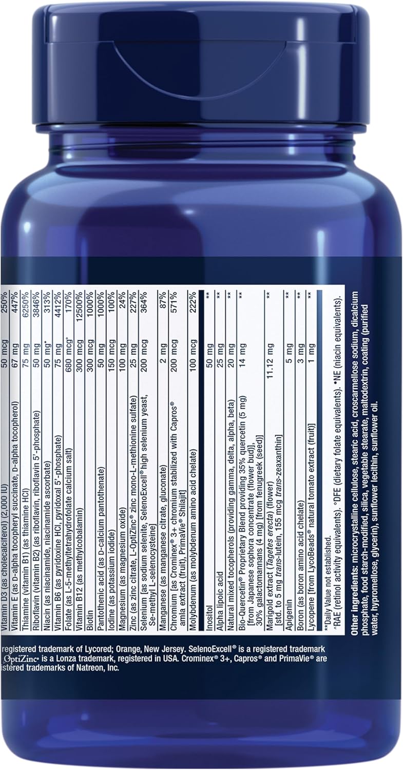 Life Extension Two-Per-Day Multivitamin – Daily Dose of Vitamins & Minerals for Men and Women - Complete Essential Vitamin Supplement for Energy, Health – Gluten-Free – Non-GMO – 60 Tablets